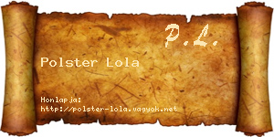 Polster Lola névjegykártya